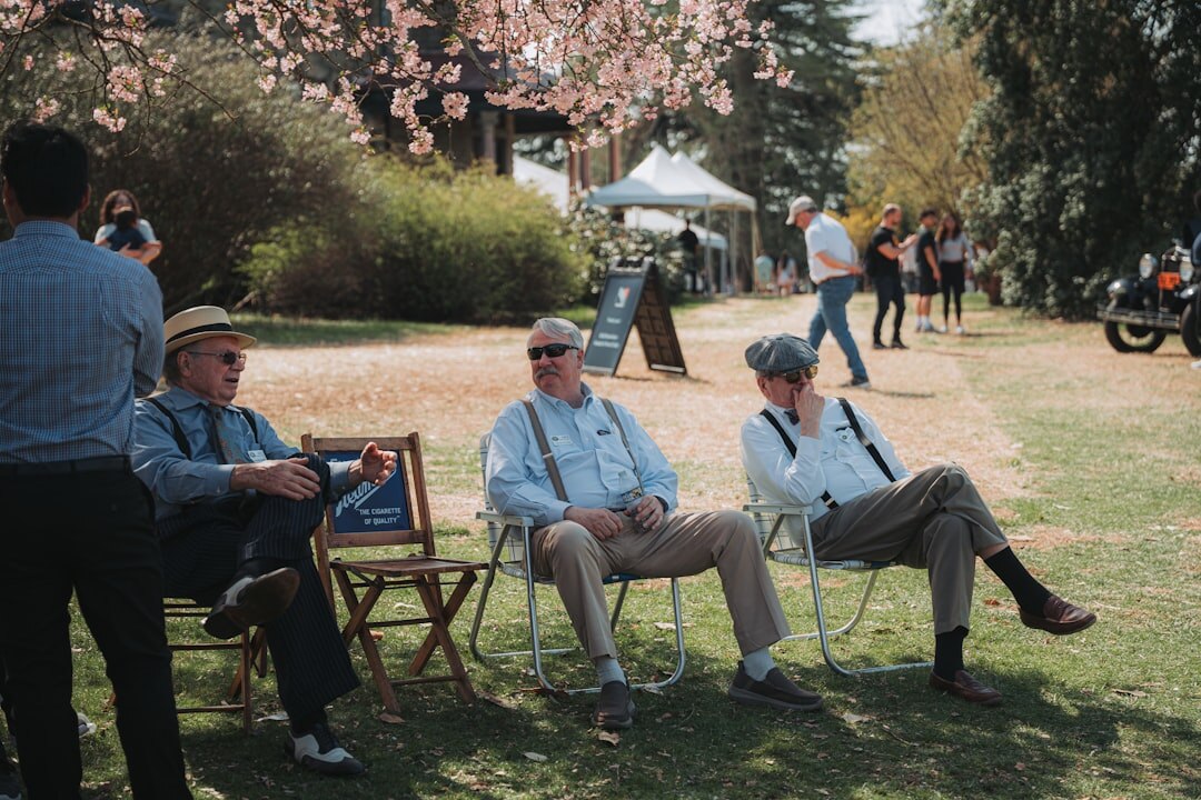seniors relaxing in circle