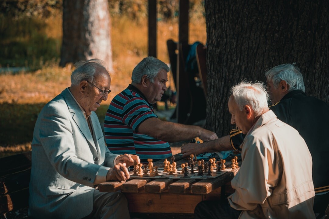 seniors playing board games