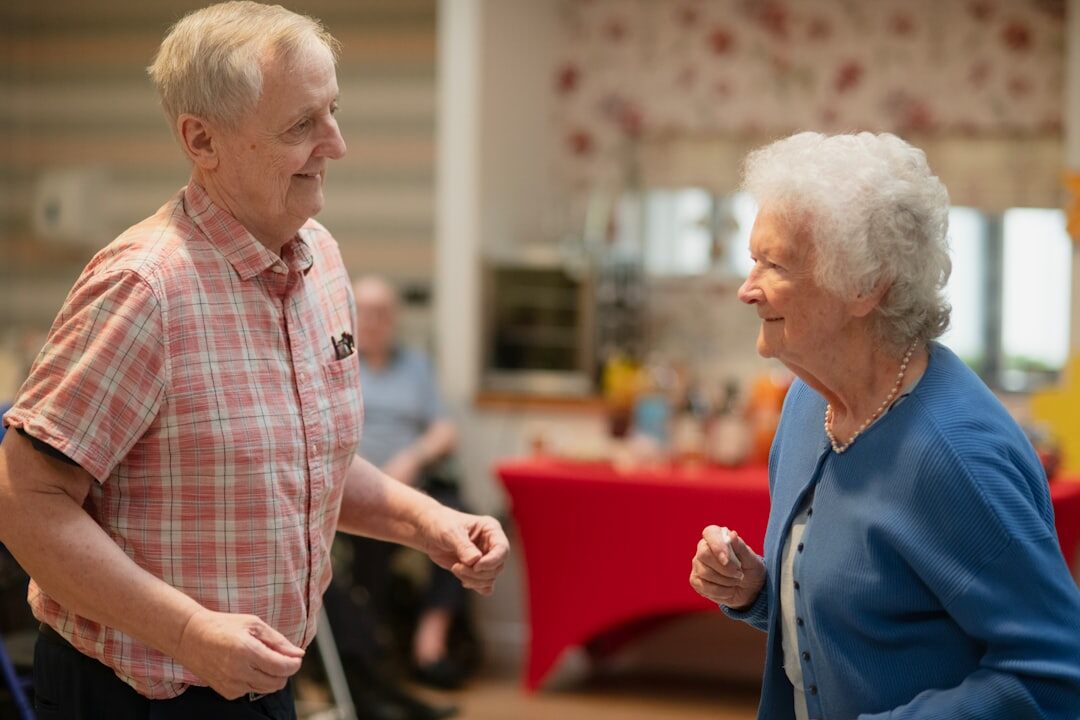 elderly people dancing
