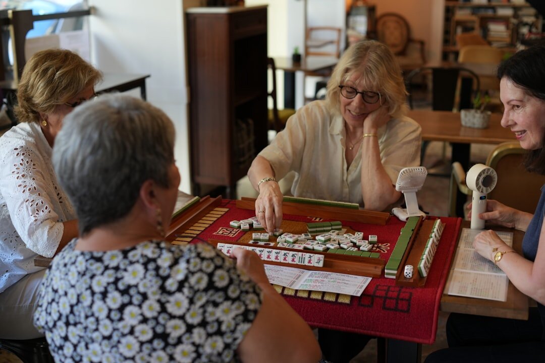 seniors playing board games